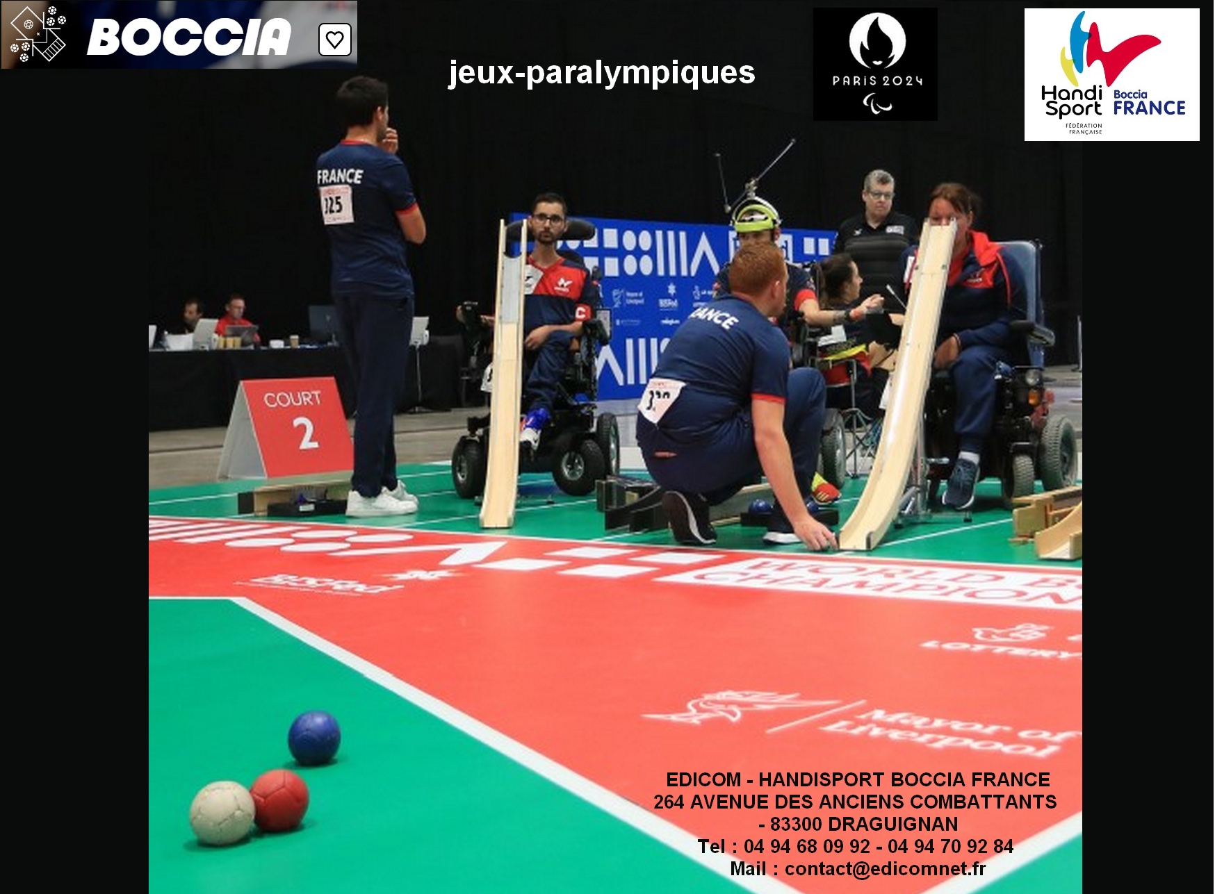 jeux paralympiques paris 2024 avec la disciple la BOCCIA
